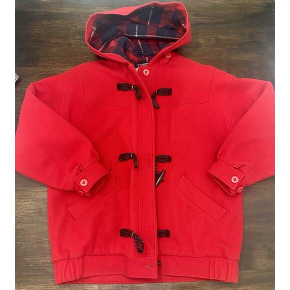 Woolrich Jackets & Blazers - Vintage Woolrich Jacket Red 85% Wool Toggle Full Zip Coat Woman Medium Hood EUC